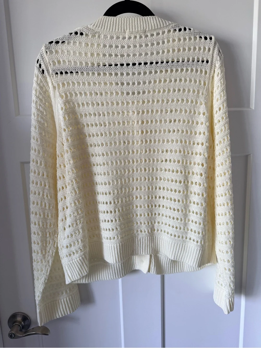 Max Studio Ivory XL Open-Knit Button-Front Women’s Cardigan Sweater NWT - Picture 5 of 5